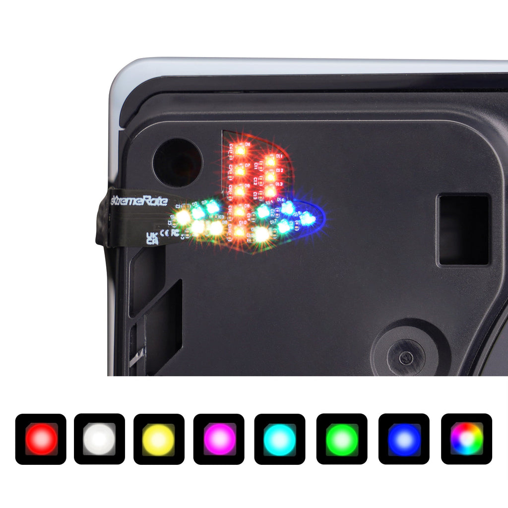 eXtremeRate RGB RAINBOW Logo LED Kit for PS5 Slim/Pro Disc & Digital Console - 7 Colors 40 Effects eXtremeRate
