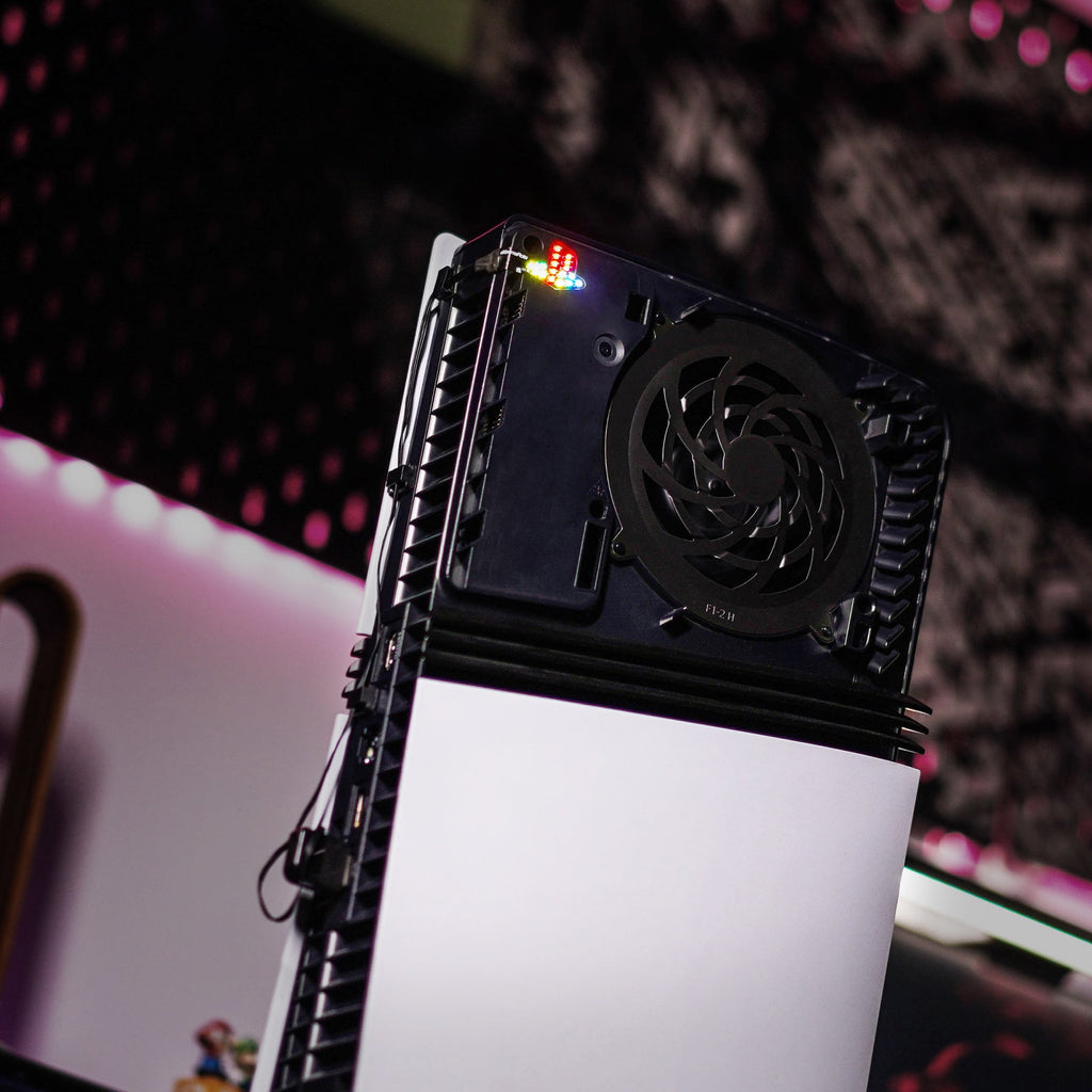 eXtremeRate RGB RAINBOW Logo LED Kit for PS5 Slim/Pro Disc & Digital Console - 7 Colors 40 Effects eXtremeRate