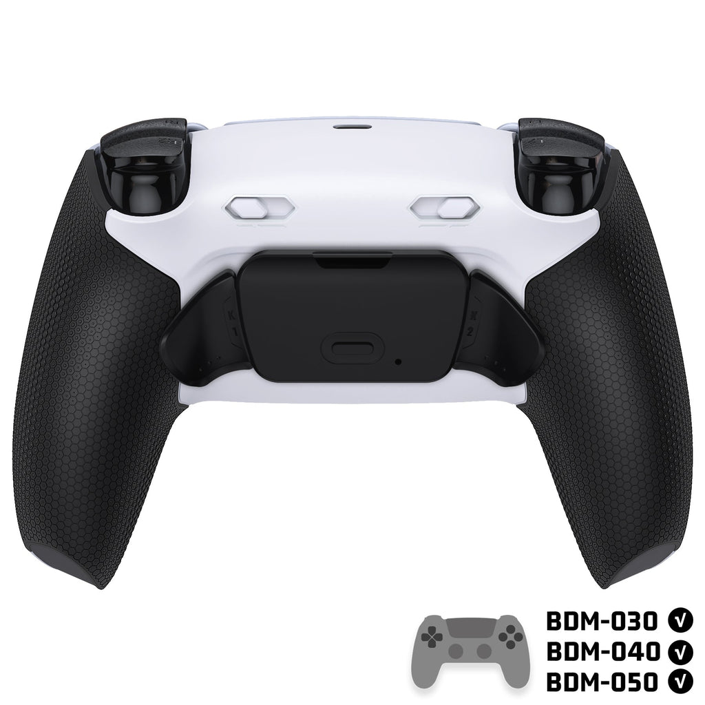 eXtremeRate RISE Plus MAX Back Paddles Kit with Clicky Trigger Stops & Rubberized Grip for PS5 Controller BDM-030/040/050 - White Black - Black eXtremeRate