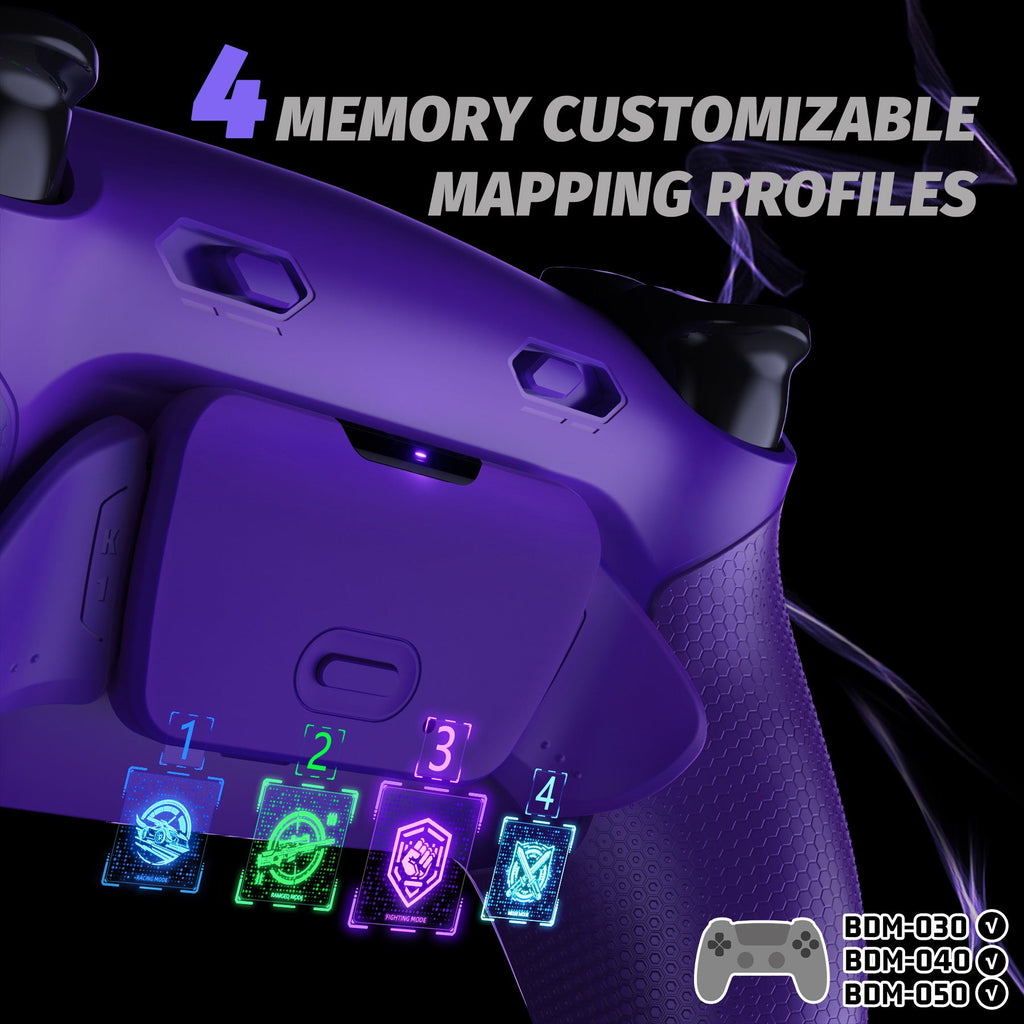 eXtremeRate RISE Plus MAX Back Paddles Kit with Clicky Trigger Stops & Rubberized Grip for PS5 Controller BDM-030/040/050 - Galactic Purple eXtremeRate