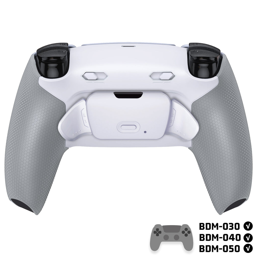eXtremeRate RISE Plus MAX Back Paddles Kit with Clicky Trigger Stops & Rubberized Grip for PS5 Controller BDM-030/040/050 - White Gray eXtremeRate