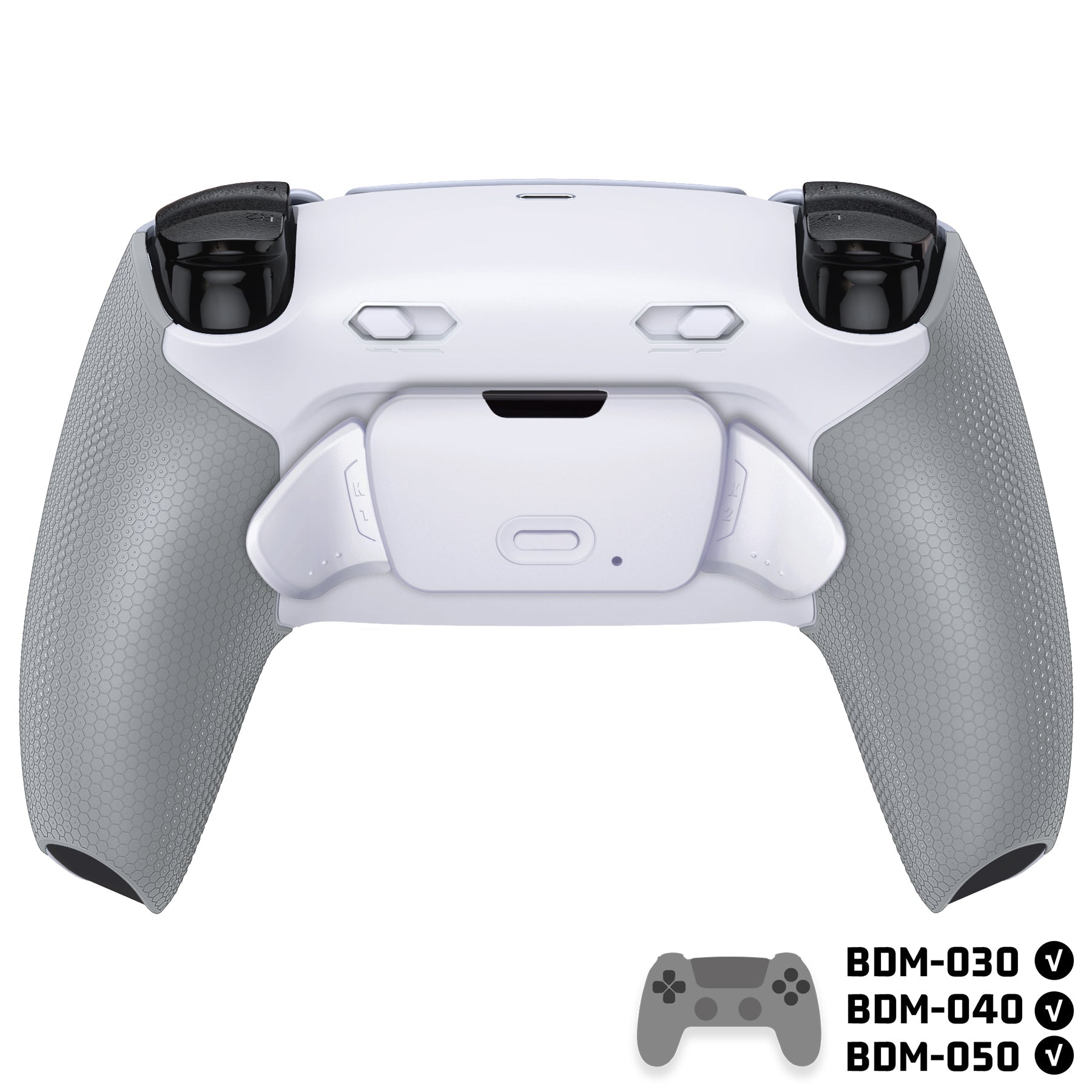eXtremeRate RISE Plus MAX Back Paddles Kit with Clicky Trigger Stops & Rubberized Grip for PS5 Controller BDM-030/040/050 - White Gray eXtremeRate