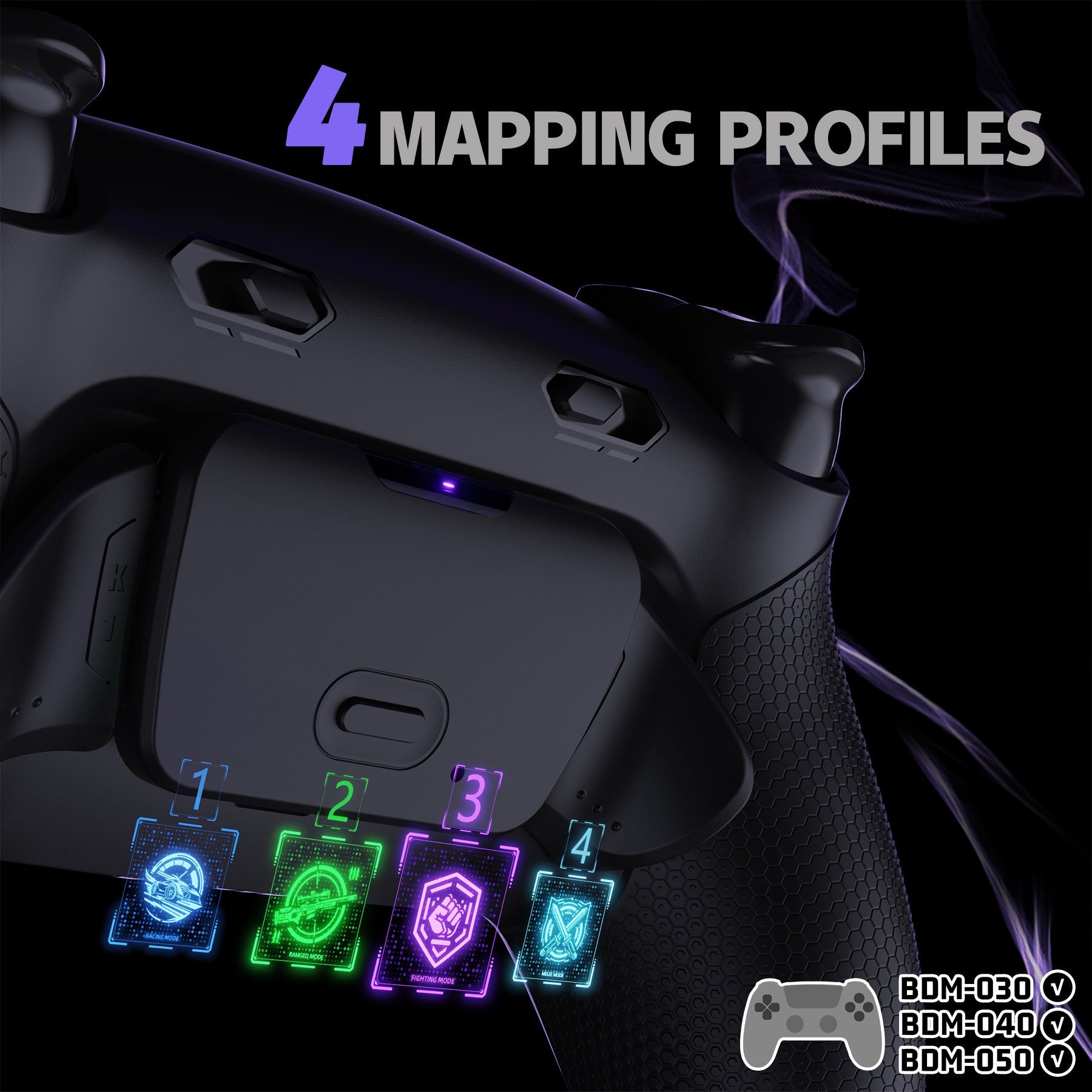 eXtremeRate RISE Plus MAX Back Paddles Kit with Clicky Trigger Stops & Rubberized Grip for PS5 Controller BDM-030/040/050 - Black eXtremeRate