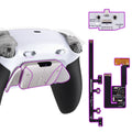 eXtremeRate Real Metal Buttons (RMB) Version RISE4 Plus MAX Back Paddles Kit with Clicky Trigger Stops & Rubberized Grip for PS5 Controller BDM-030/040/050 - White Black - Silver eXtremeRate