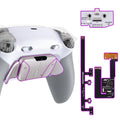 eXtremeRate Real Metal Buttons (RMB) Version RISE4 Plus MAX Back Paddles Kit with Clicky Trigger Stops & Rubberized Grip for PS5 Controller BDM-030/040/050 - White Gray - Silver eXtremeRate