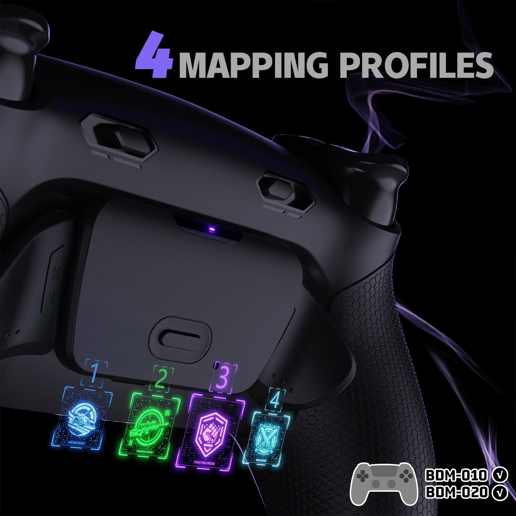 eXtremeRate RISE Plus MAX Back Paddles Kit with Clicky Trigger Stops & Rubberized Grip for PS5 Controller BDM-010/020 - Black eXtremeRate