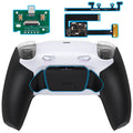 eXtremeRate RISE Plus MAX Back Paddles Kit with Clicky Trigger Stops & Rubberized Grip for PS5 Controller BDM-010/020 - White Black - Black eXtremeRate