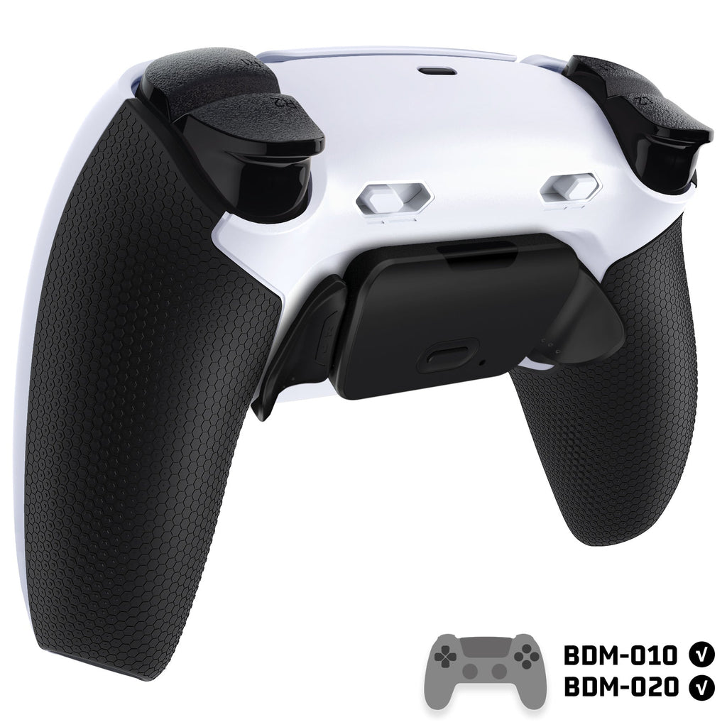 eXtremeRate RISE Plus MAX Back Paddles Kit with Clicky Trigger Stops & Rubberized Grip for PS5 Controller BDM-010/020 - White Black - Black eXtremeRate