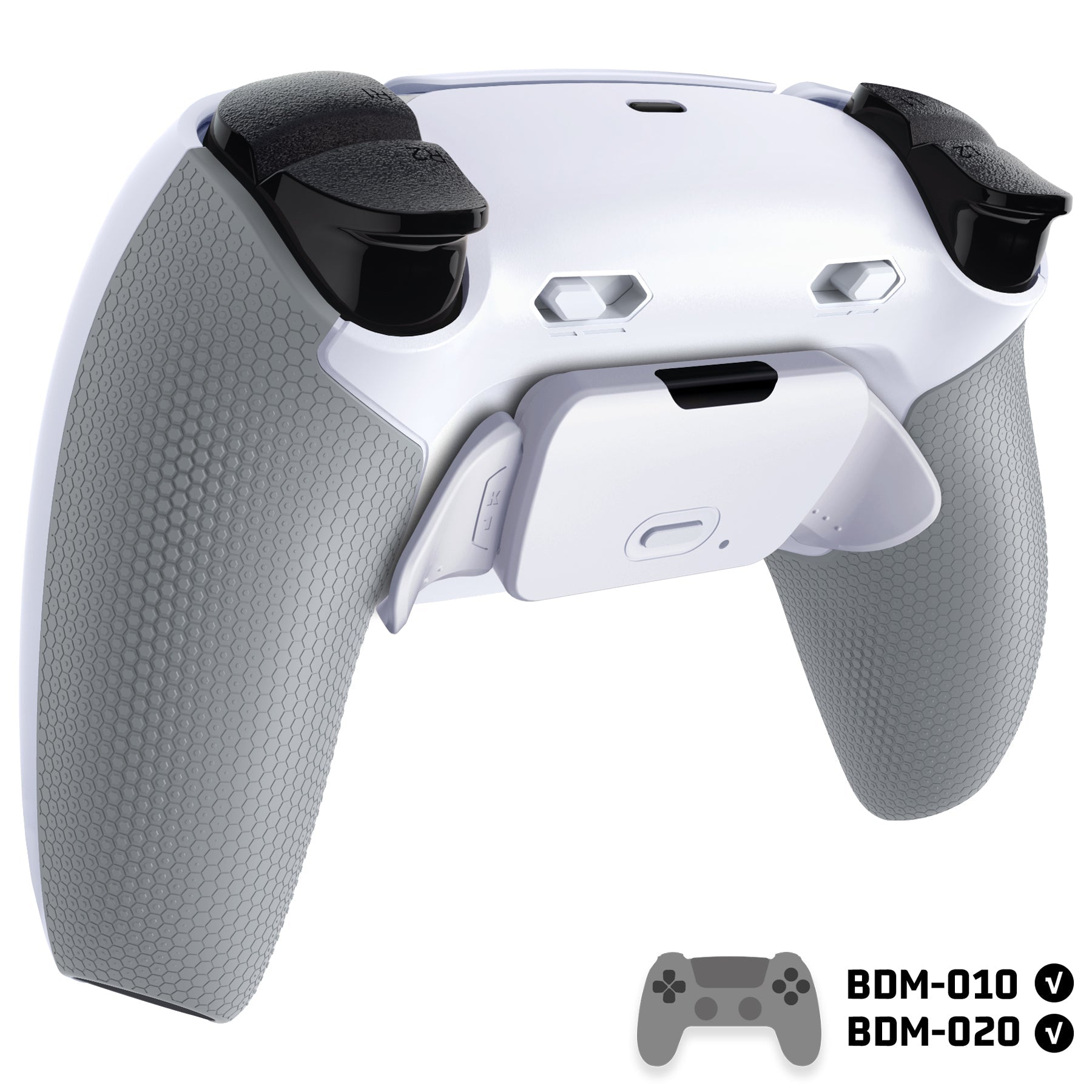 eXtremeRate RISE Plus MAX Back Paddles Kit with Clicky Trigger Stops & Rubberized Grip for PS5 Controller BDM-010/020 - White Gray eXtremeRate