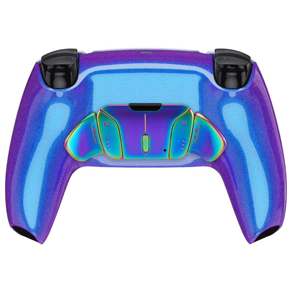 eXtremeRate Rainbow Aura Blue & Purple Real Metal Buttons (RMB) Version RISE4 Remap Kit for PS5 Controller BDM-030/040/050 - Chameleon Purple Blue eXtremeRate