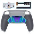 eXtremeRate Rainbow Aura Blue & Purple Real Metal Buttons (RMB) Version RISE4 Remap Kit for PS5 Controller BDM-010/020 - Rubberized New Hope Gray & Classic Gray eXtremeRate