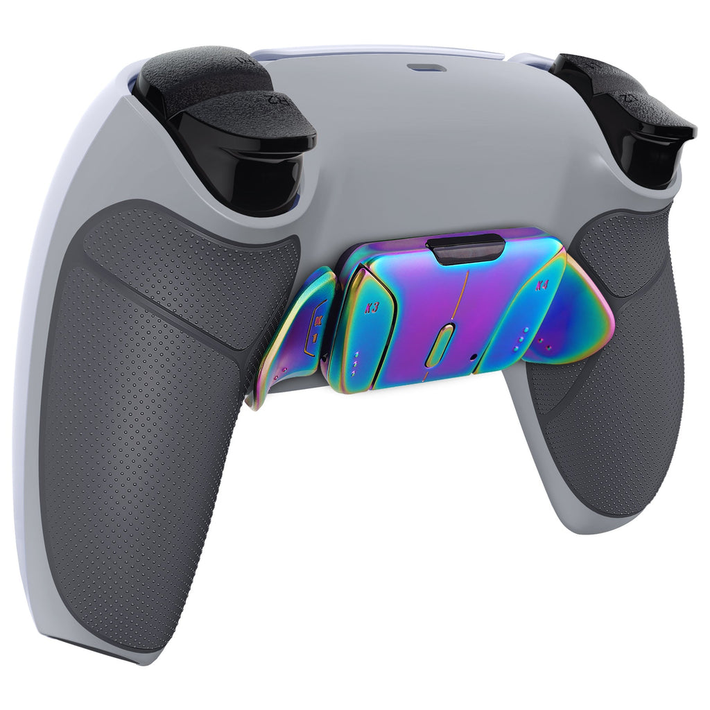 eXtremeRate Rainbow Aura Blue & Purple Real Metal Buttons (RMB) Version RISE4 V3 Remap Kit for PS5 Controller BDM-030/040/050 - Rubberized New Hope Gray & Classic Gray eXtremeRate