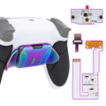 eXtremeRate Rainbow Aura Blue & Purple Real Metal Buttons (RMB) Version RISE4 V3 Remap Kit for PS5 Controller BDM-030/040/050 - Rubberized White Black eXtremeRate
