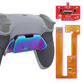 eXtremeRate Rainbow Aura Blue & Purple Real Metal Buttons (RMB) Version RISE Remap Kit for PS5 Controller BDM-030/040/050 - Rubberized New Hope Gray & Classic Gray eXtremeRate