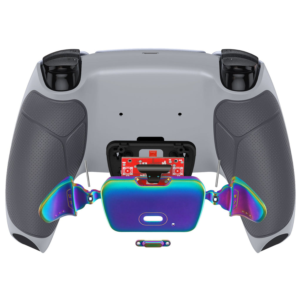 eXtremeRate Rainbow Aura Blue & Purple Real Metal Buttons (RMB) Version RISE Remap Kit for PS5 Controller BDM-030/040/050 - Rubberized New Hope Gray & Classic Gray eXtremeRate