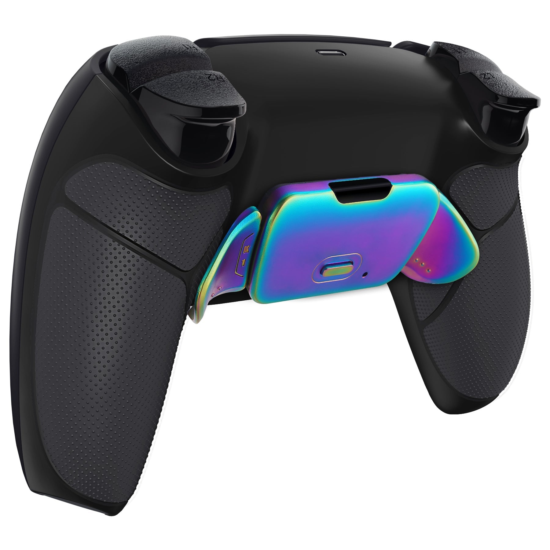 eXtremeRate Rainbow Aura Blue & Purple Real Metal Buttons (RMB) Version RISE V3 Remap Kit for PS5 Controller BDM-030/040/050 - Rubberized Black eXtremeRate