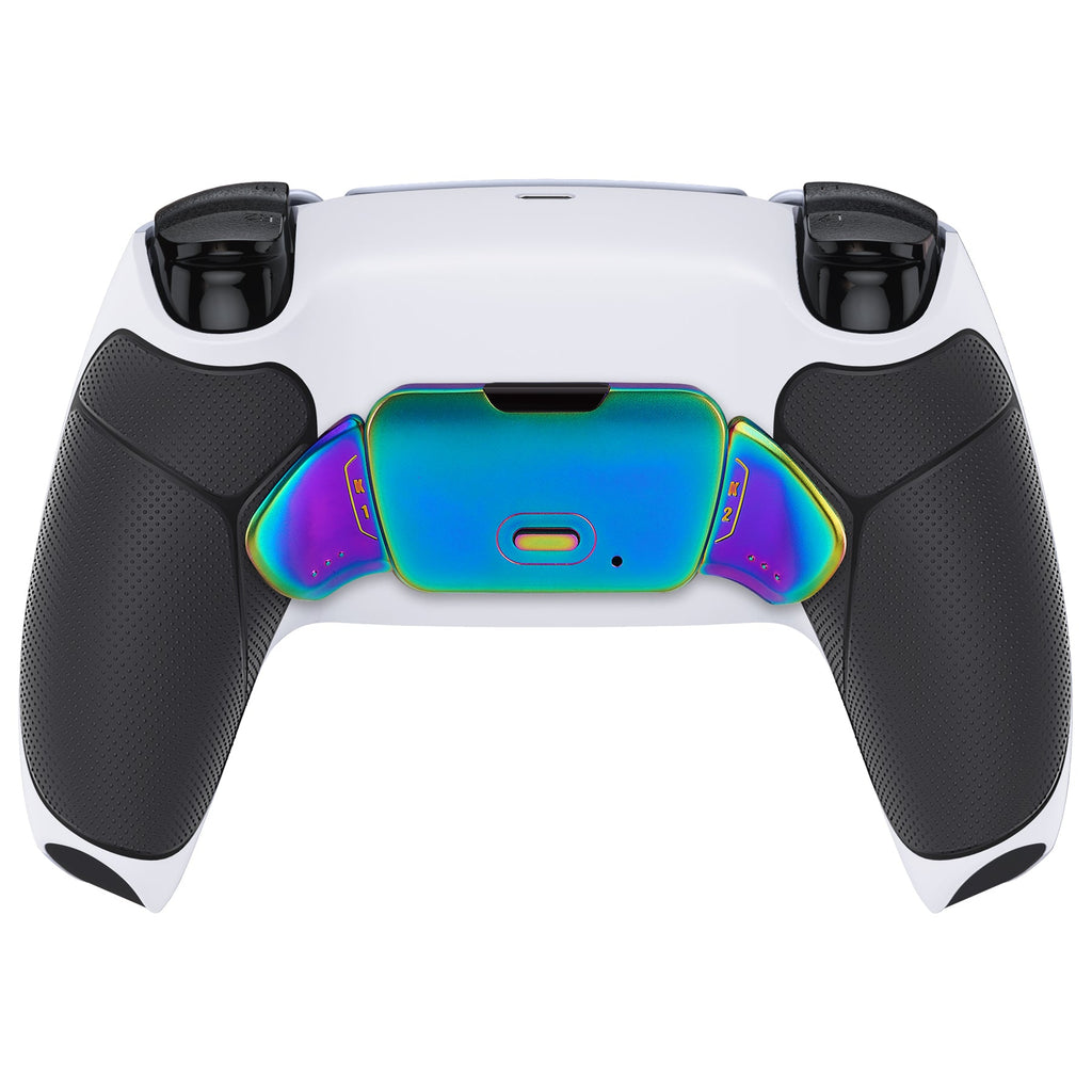 eXtremeRate Rainbow Aura Blue & Purple Real Metal Buttons (RMB) Version RISE V3 Remap Kit for PS5 Controller BDM-030/040/050 - Rubberized White Black eXtremeRate