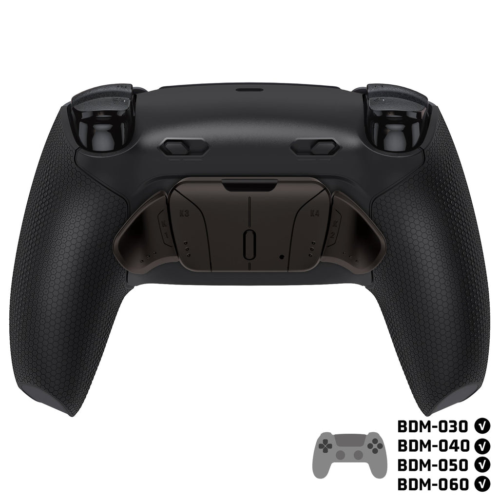 eXtremeRate Real Metal Buttons (RMB) Version RISE4 Plus MAX Back Paddles Kit with Clicky Trigger Stops & Rubberized Grip for PS5 Controller BDM-030/040/050/060 - Black eXtremeRate