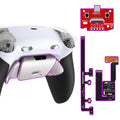 eXtremeRate Real Metal Buttons (RMB) Version RISE Plus MAX Back Paddles Kit with Clicky Trigger Stops & Rubberized Grip for PS5 Controller BDM-030/040/050 - White Black - Silver eXtremeRate