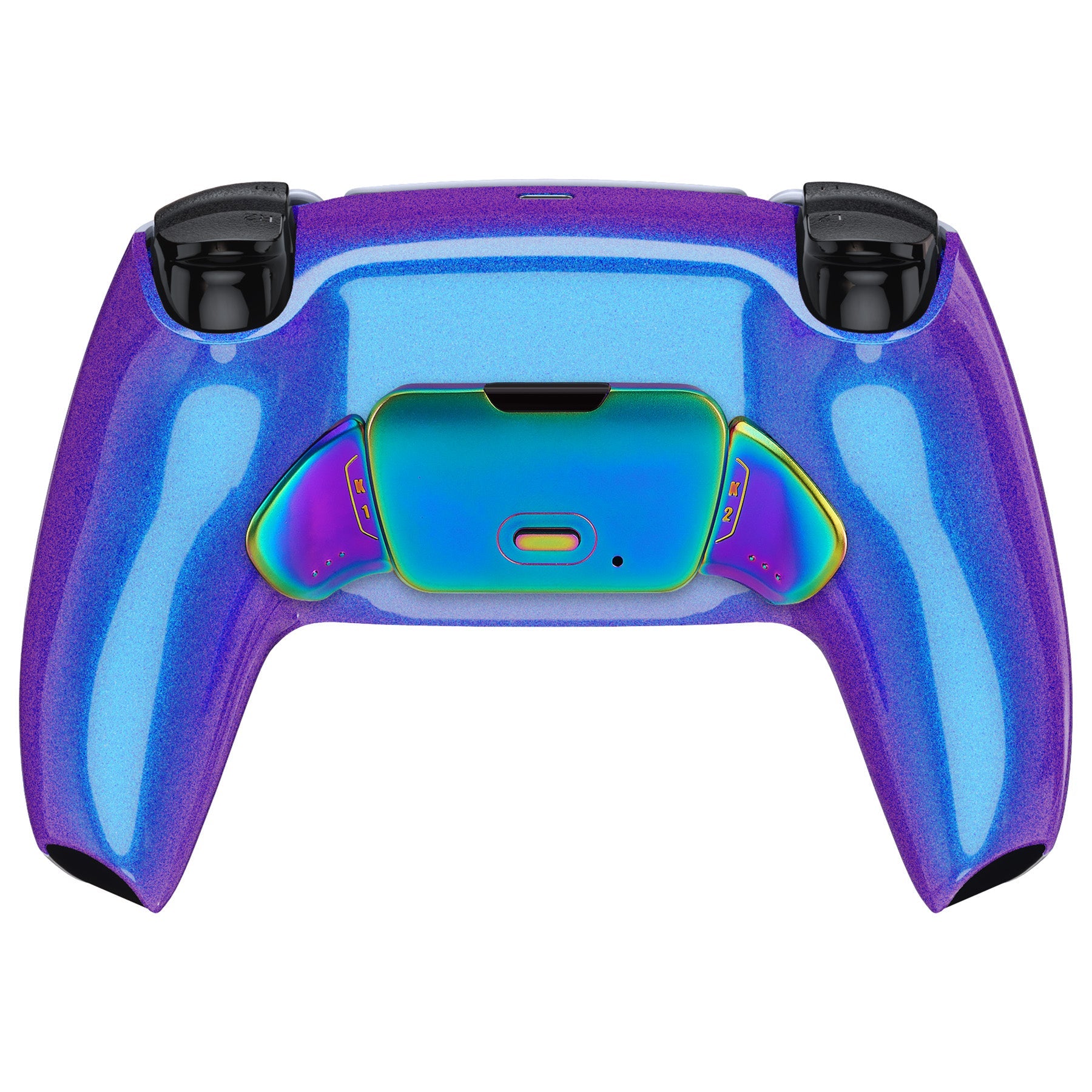eXtremeRate Rainbow Aura Blue & Purple Real Metal Buttons (RMB) Version RISE 2.0 Remap Kit for PS5 Controller BDM-010/020 - Chameleon Purple Blue eXtremeRate