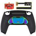 eXtremeRate Rainbow Aura Blue & Purple Real Metal Buttons (RMB) Version RISE 2.0 Remap Kit for PS5 Controller BDM-010/020 - Rubberized Black eXtremeRate