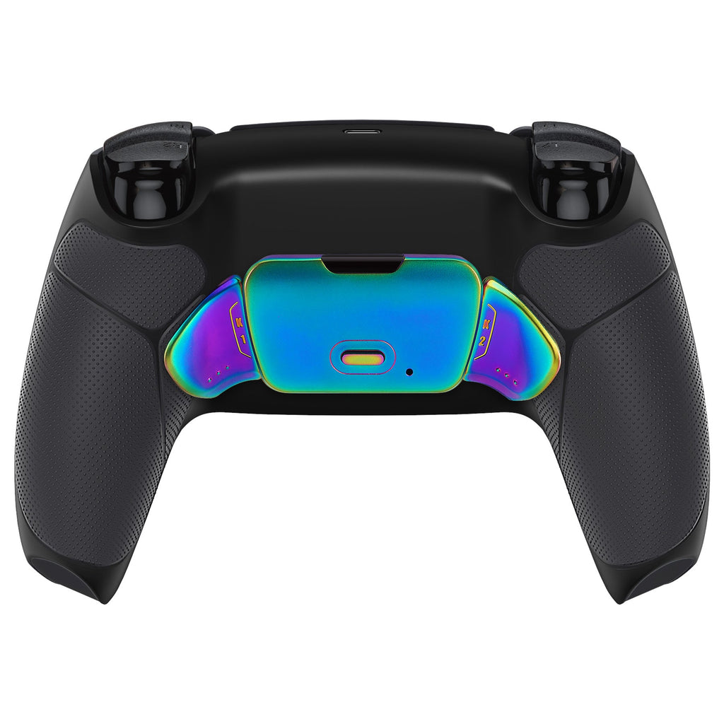 eXtremeRate Rainbow Aura Blue & Purple Real Metal Buttons (RMB) Version RISE 2.0 Remap Kit for PS5 Controller BDM-010/020 - Rubberized Black eXtremeRate