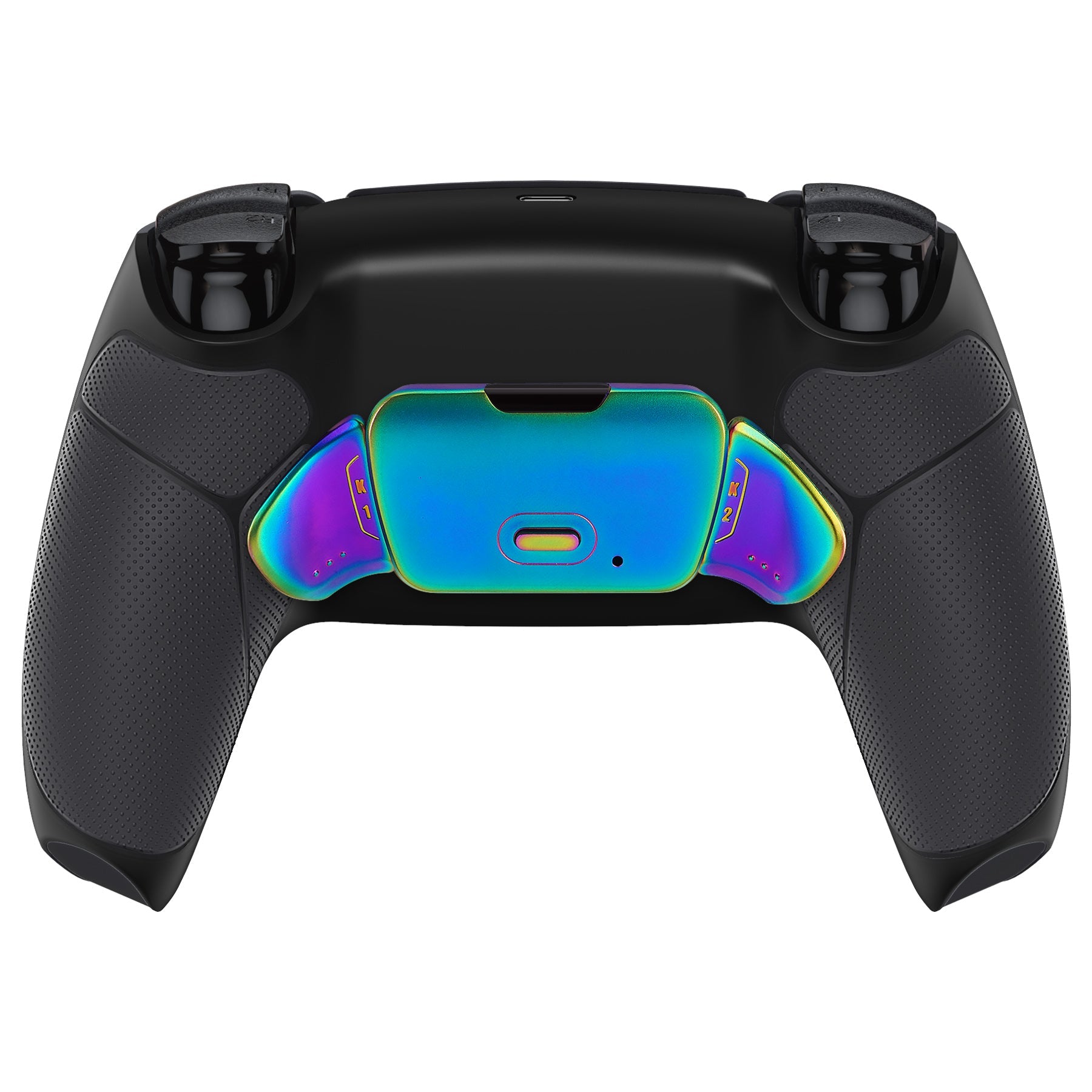 eXtremeRate Rainbow Aura Blue & Purple Real Metal Buttons (RMB) Version RISE 2.0 Remap Kit for PS5 Controller BDM-010/020 - Rubberized Black eXtremeRate