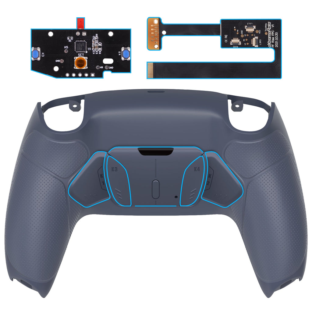 eXtremeRate Remappable RISE4 Remap Kit for PS5 Controller BDM-010/020 - Rubberized Sterling Silver eXtremeRate
