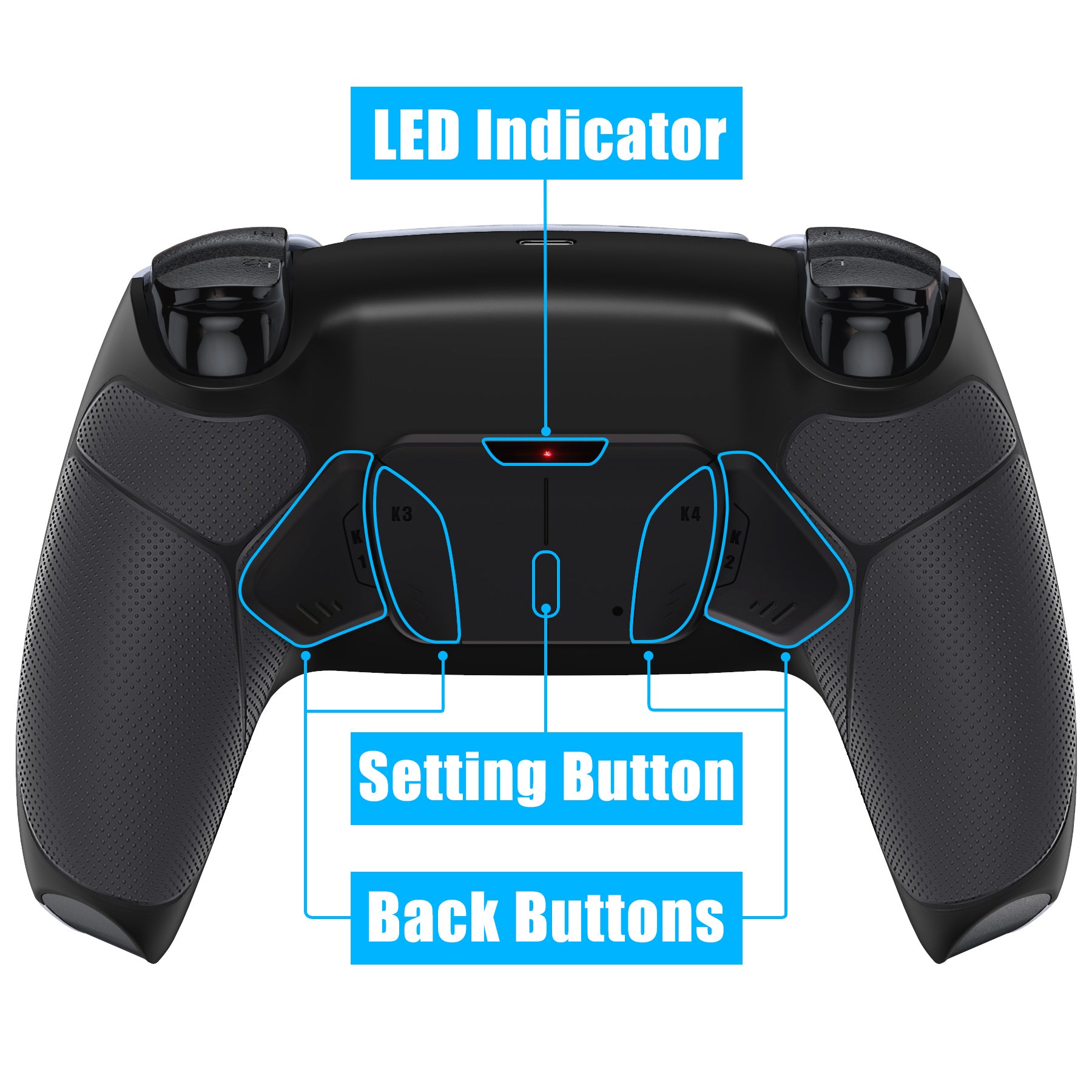 eXtremeRate Remappable RISE4 V3 Remap Kit for PS5 Controller BDM-030/040/050 - Rubberized Black eXtremeRate