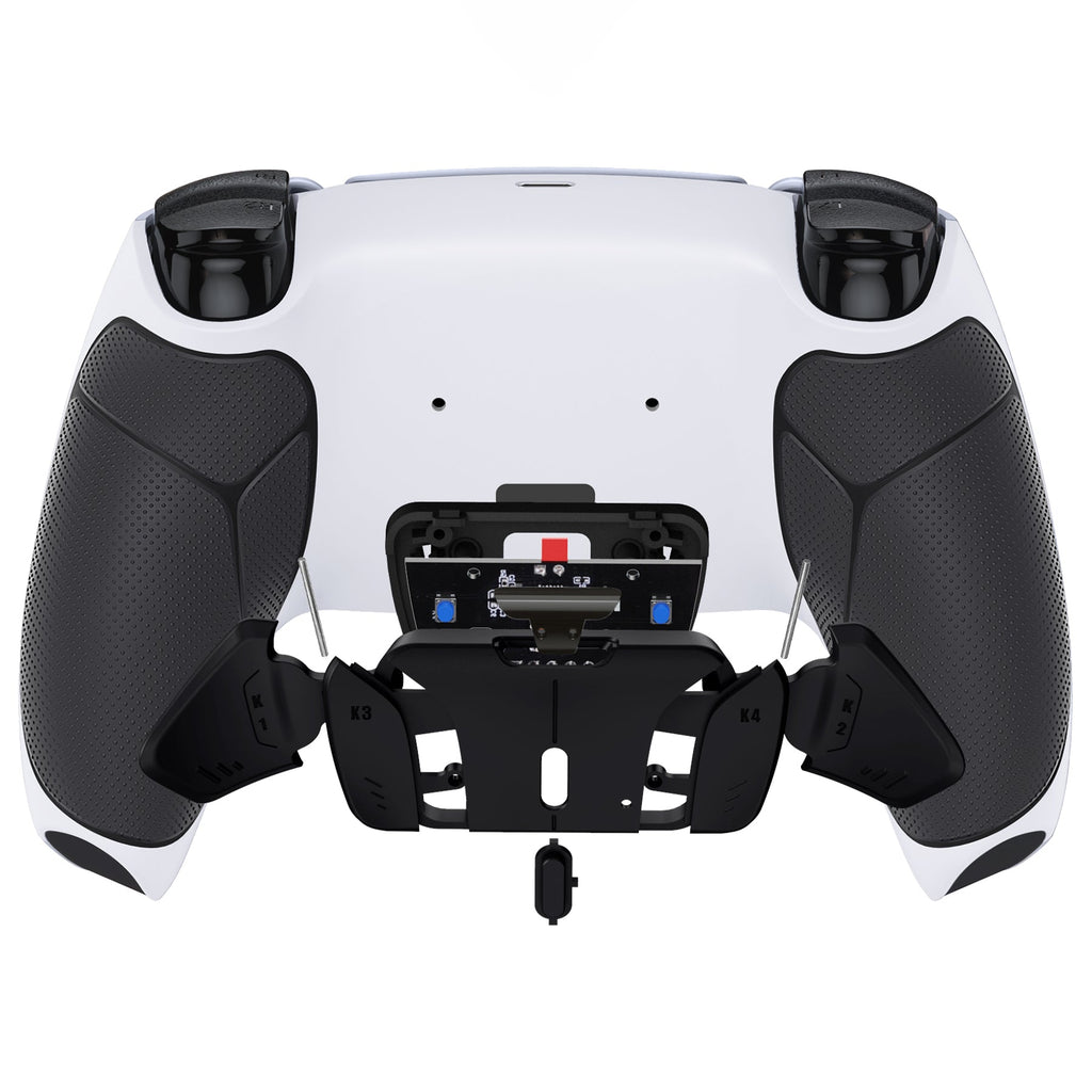 eXtremeRate Remappable RISE4 V3 Remap Kit for PS5 Controller BDM-030/040/050 - Rubberized Black Grips with Black Back Paddles eXtremeRate
