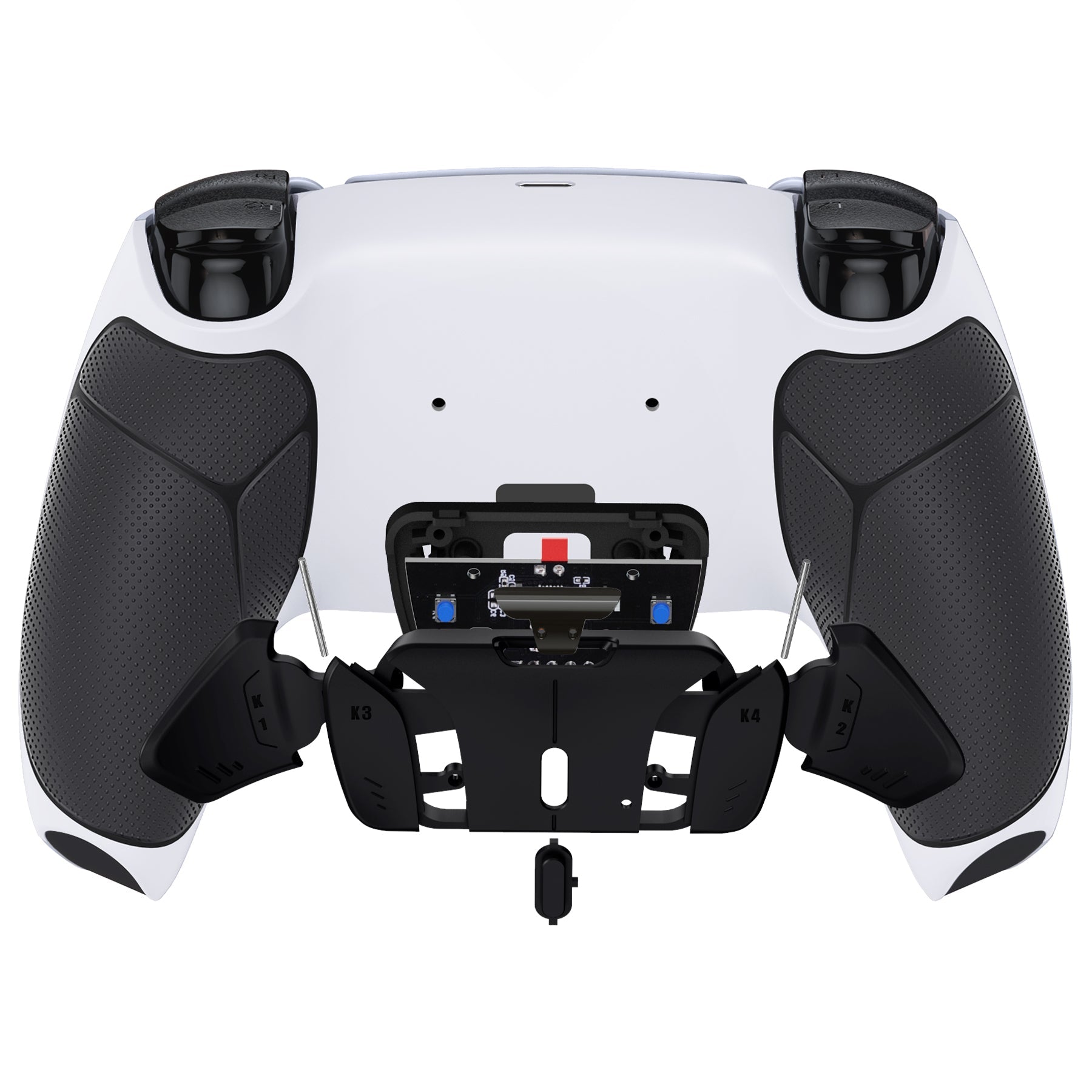 eXtremeRate Remappable RISE4 V3 Remap Kit for PS5 Controller BDM-030/040/050 - Rubberized Black Grips with Black Back Paddles eXtremeRate
