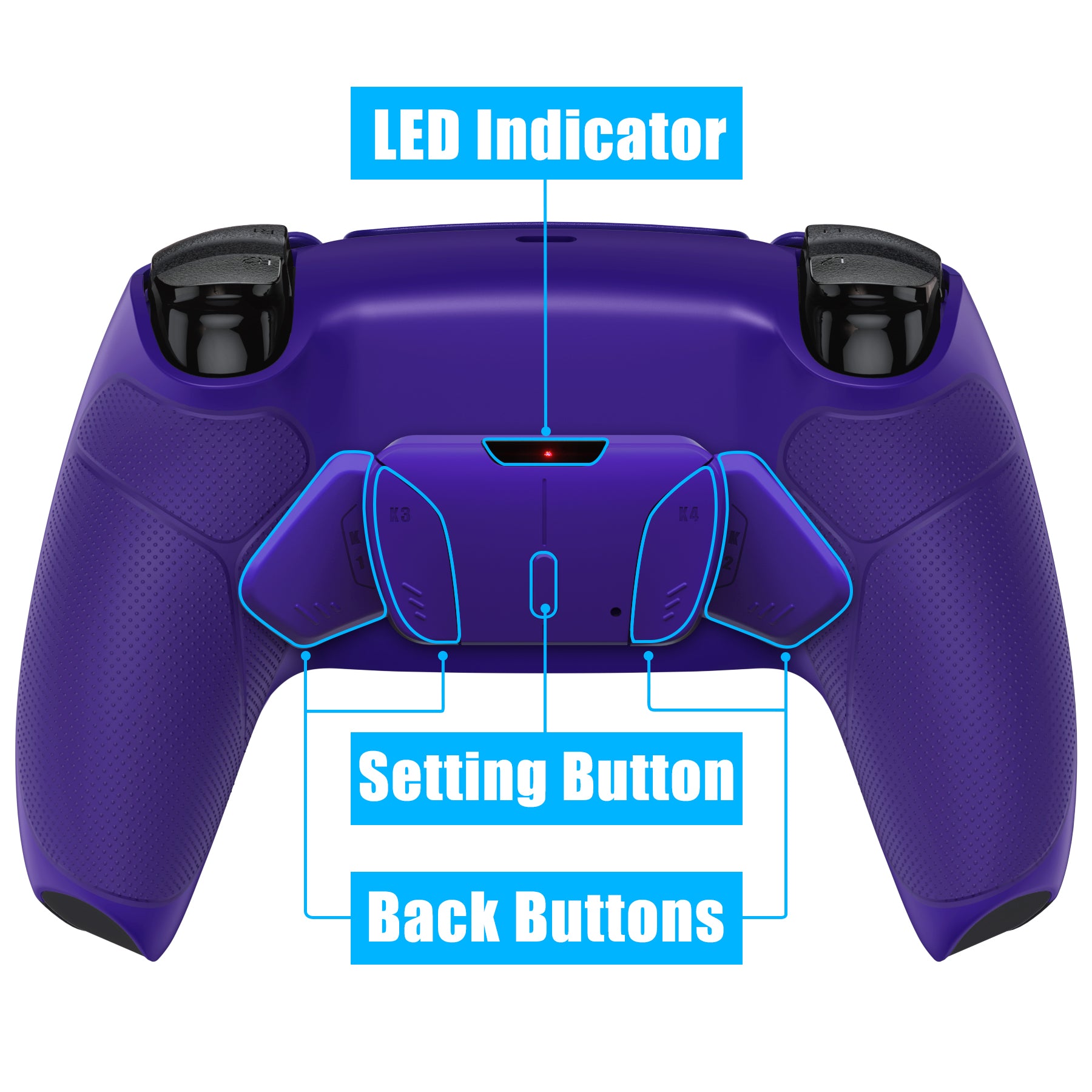 eXtremeRate Remappable RISE4 V3 Remap Kit for PS5 Controller BDM-030/040/050 - Rubberized Galactic Purple eXtremeRate