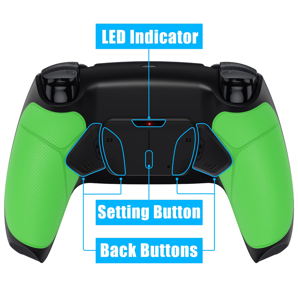 eXtremeRate Remappable RISE4 V3 Remap Kit for PS5 Controller BDM-030/040/050 - Rubberized Green eXtremeRate