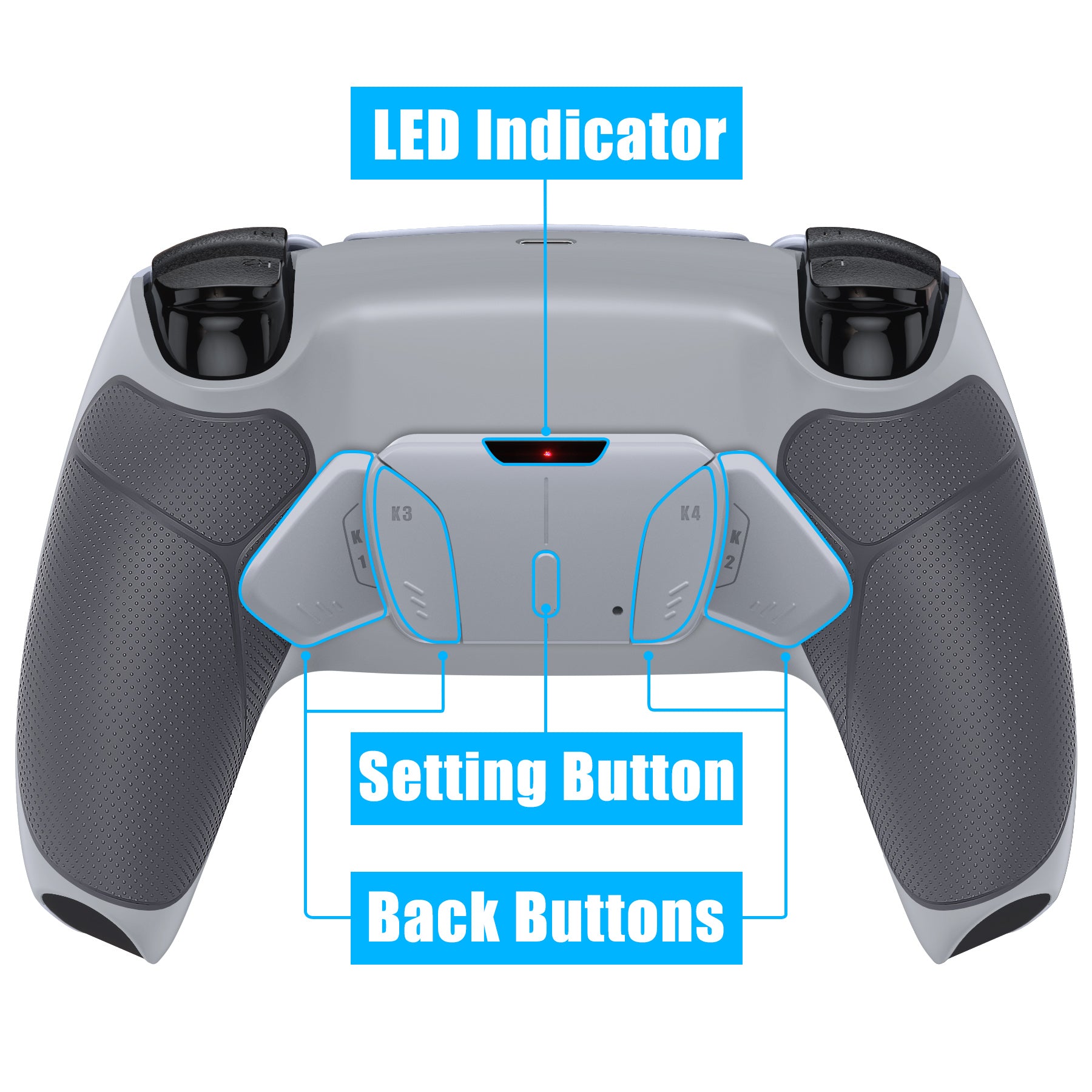 eXtremeRate Remappable RISE4 V3 Remap Kit for PS5 Controller BDM-030/040/050 - Rubberized New Hope Gray & Classic Gray eXtremeRate
