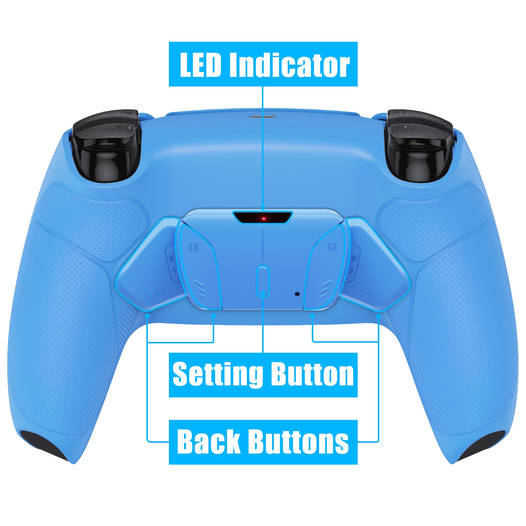 eXtremeRate Remappable RISE4 V3 Remap Kit for PS5 Controller BDM-030/040/050 - Rubberized Starlight Blue eXtremeRate