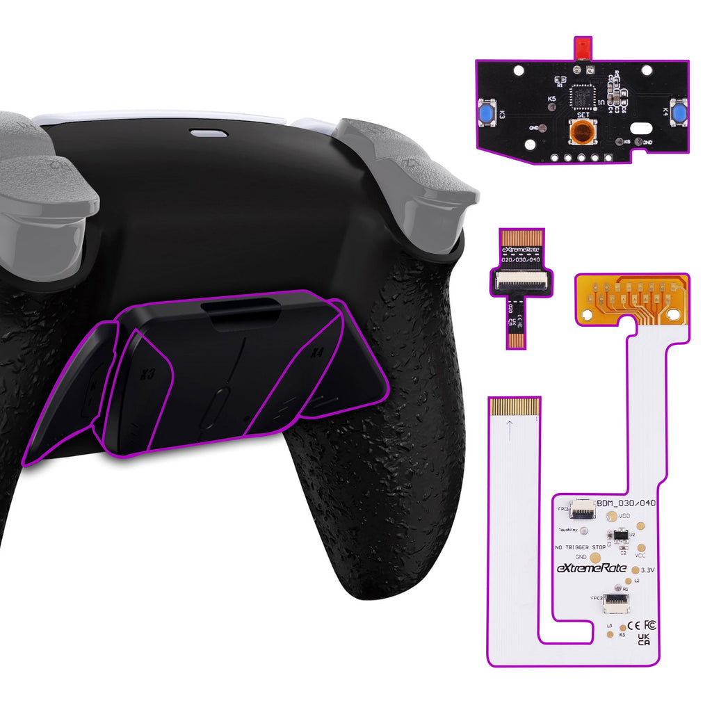 eXtremeRate Remappable RISE4 V3 Remap Kit for PS5 Controller BDM-030/040/050 - Textured Black eXtremeRate