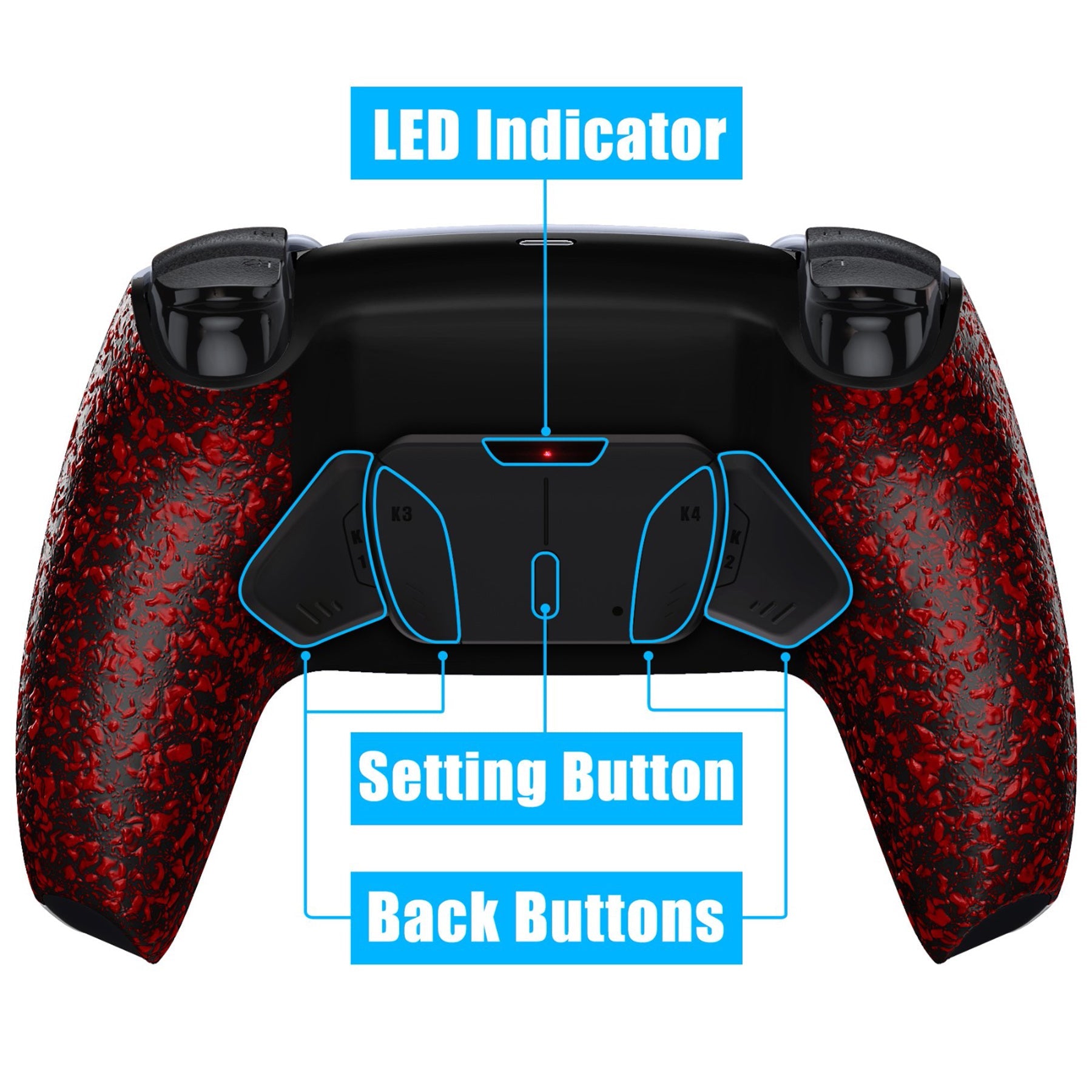 eXtremeRate Remappable RISE4 V3 Remap Kit for PS5 Controller BDM-030/040/050 - Textured Red eXtremeRate
