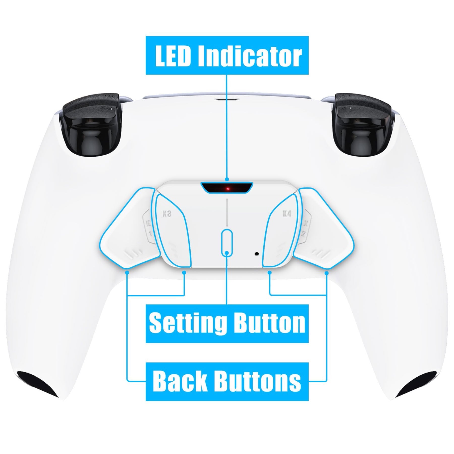 eXtremeRate Remappable RISE4 V3 Remap Kit for PS5 Controller BDM-030/040/050 - White eXtremeRate