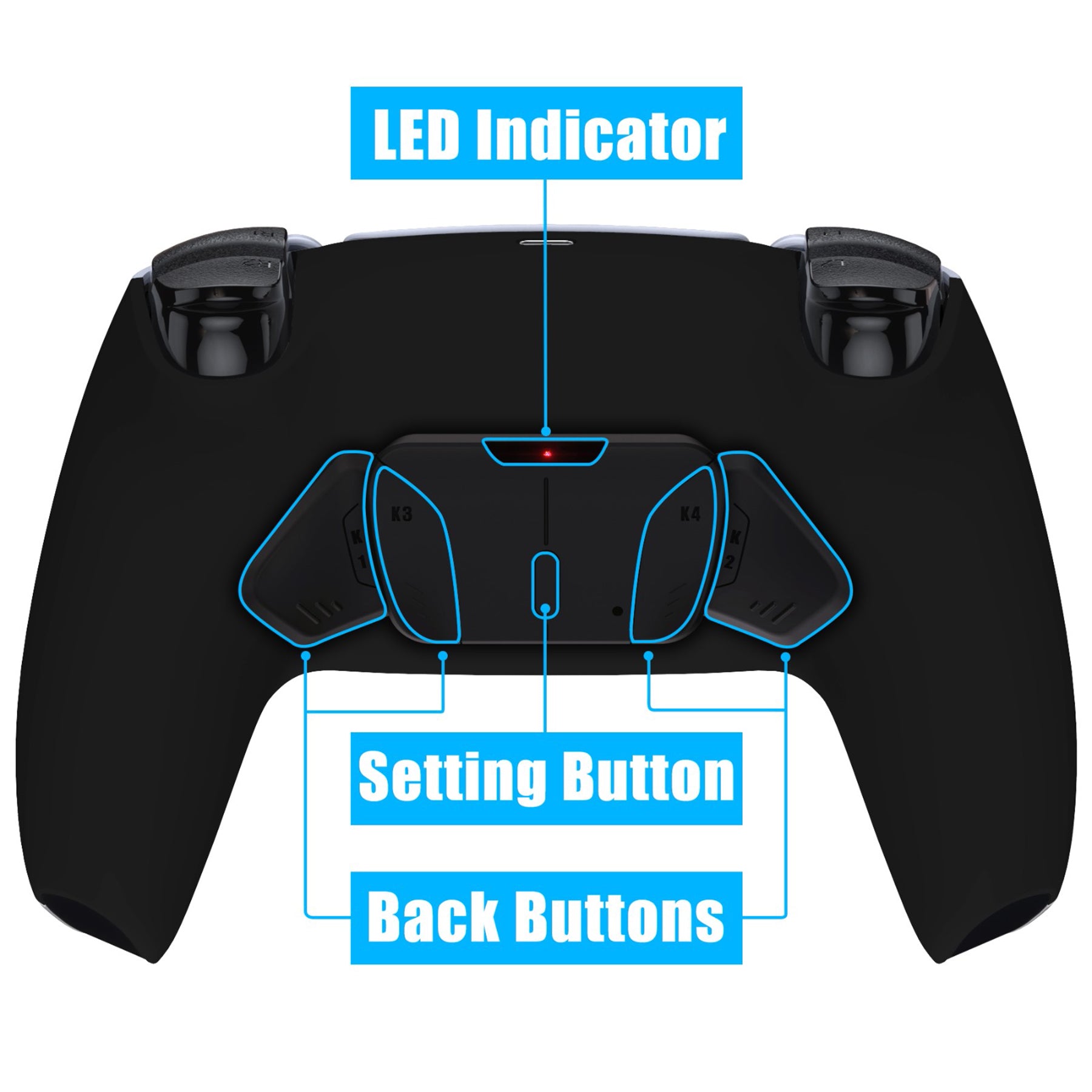 eXtremeRate Remappable RISE4 V4 Remap Kit for PS5 Controller BDM-030/040/050/060 - Black eXtremeRate