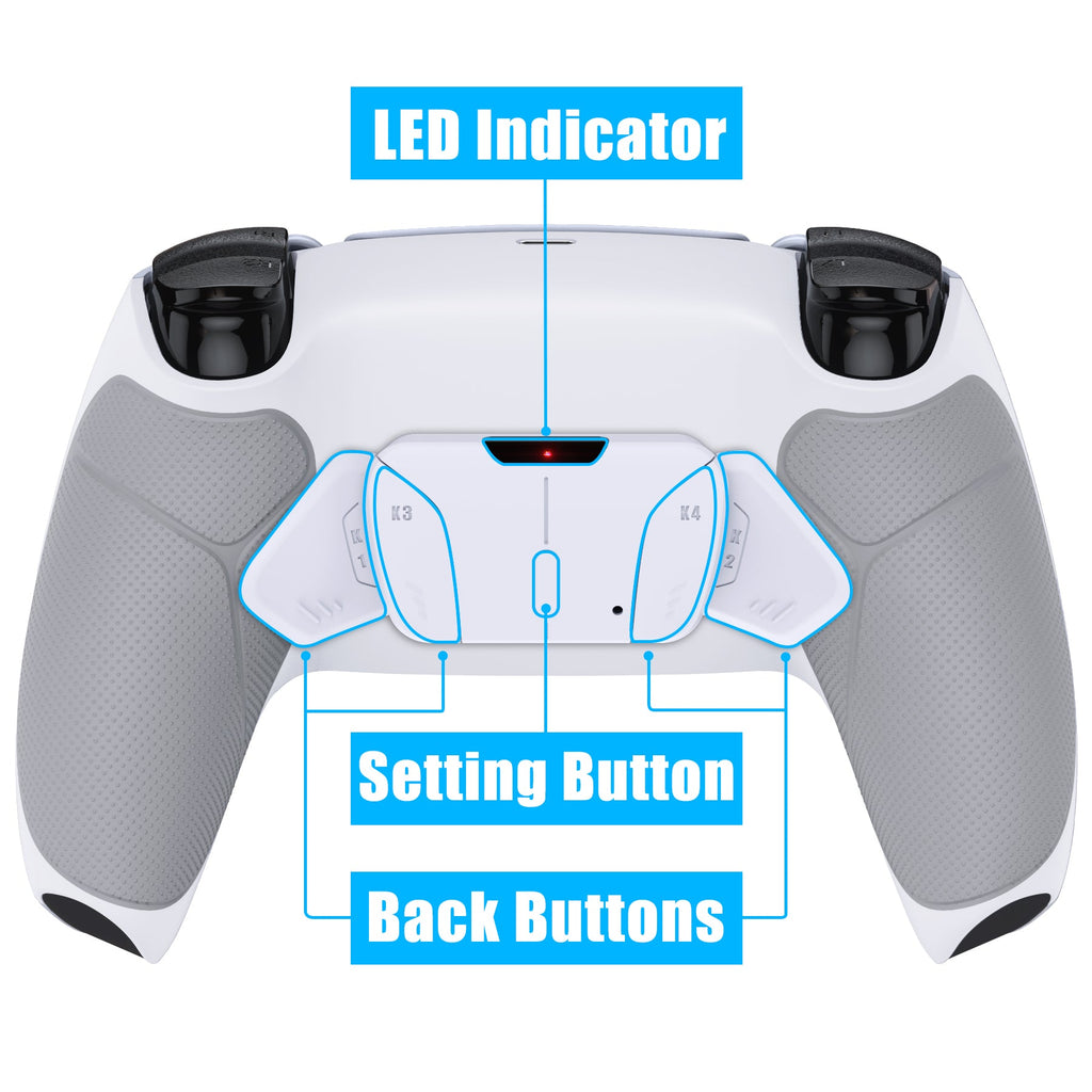 eXtremeRate Remappable RISE4 V4 Remap Kit for PS5 Controller BDM-030/040/050/060 - Rubberized White eXtremeRate