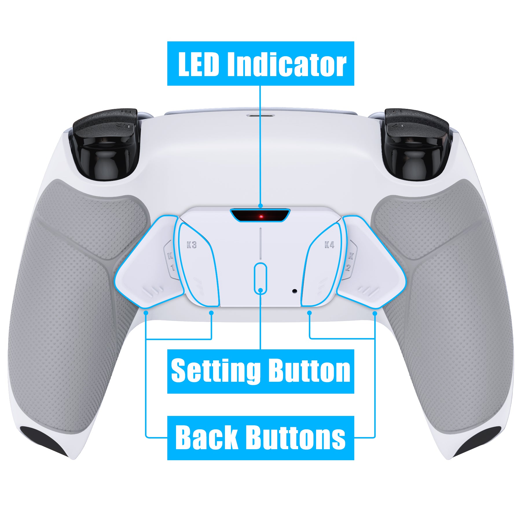 eXtremeRate Remappable RISE4 V4 Remap Kit for PS5 Controller BDM-030/040/050/060 - Rubberized White eXtremeRate