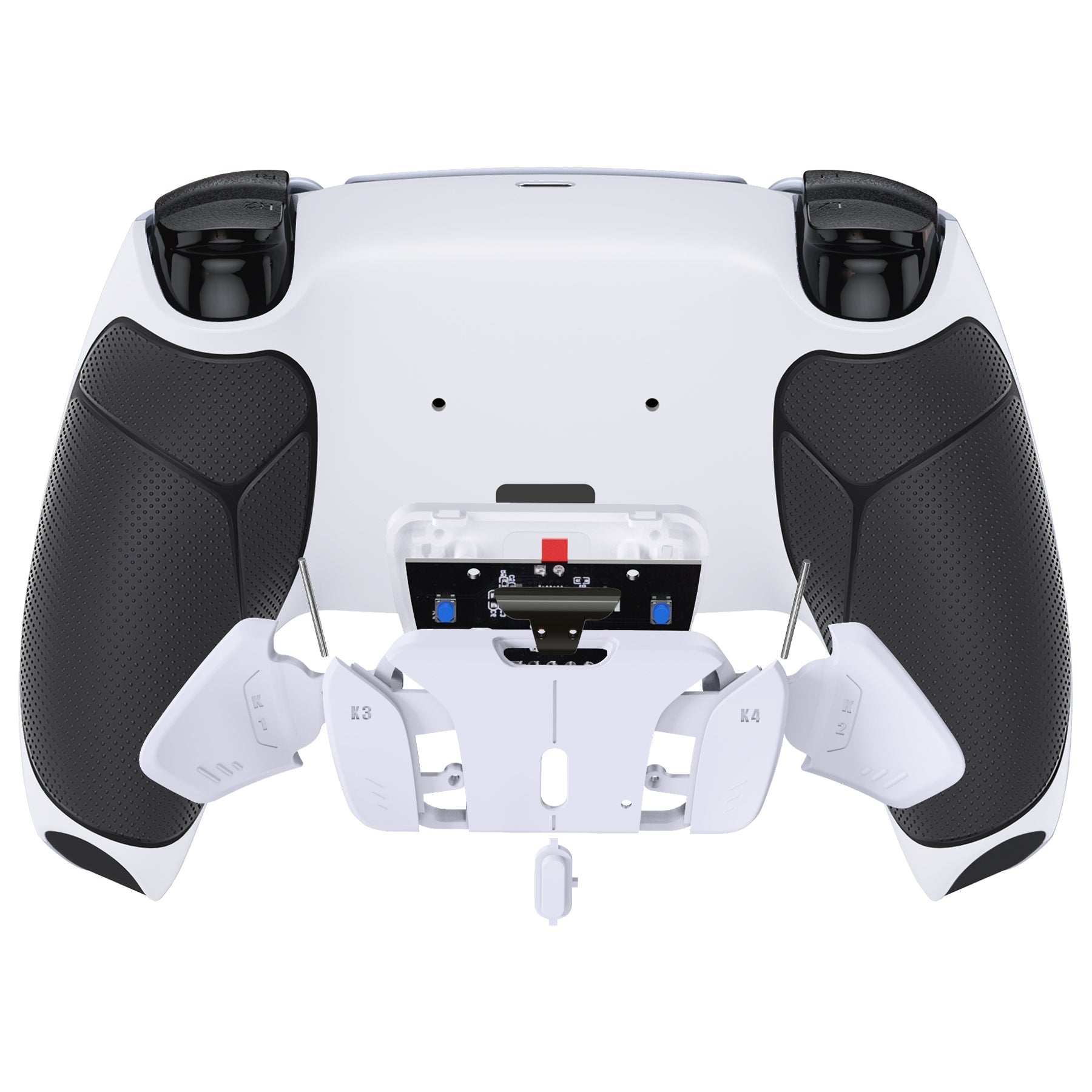 eXtremeRate Remappable RISE4 V4 Remap Kit for PS5 Controller BDM-030/040/050/060 - Rubberized White Black- White eXtremeRate