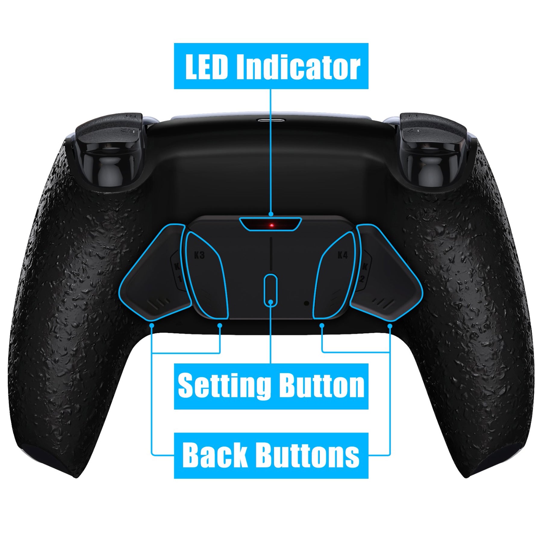 eXtremeRate Remappable RISE4 V4 Remap Kit for PS5 Controller BDM-030/040/050/060 - Textured Black eXtremeRate