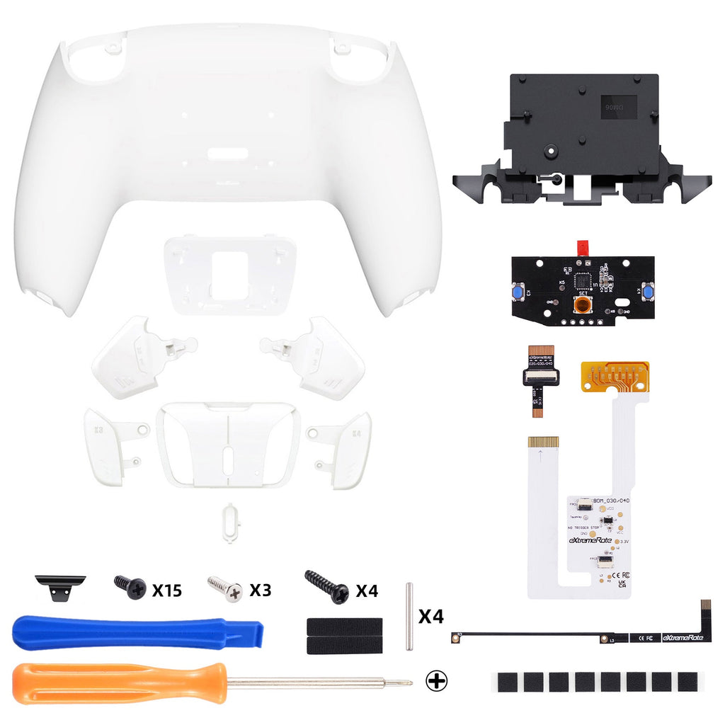 eXtremeRate Remappable RISE4 V4 Remap Kit for PS5 Controller BDM-030/040/050/060 - White eXtremeRate