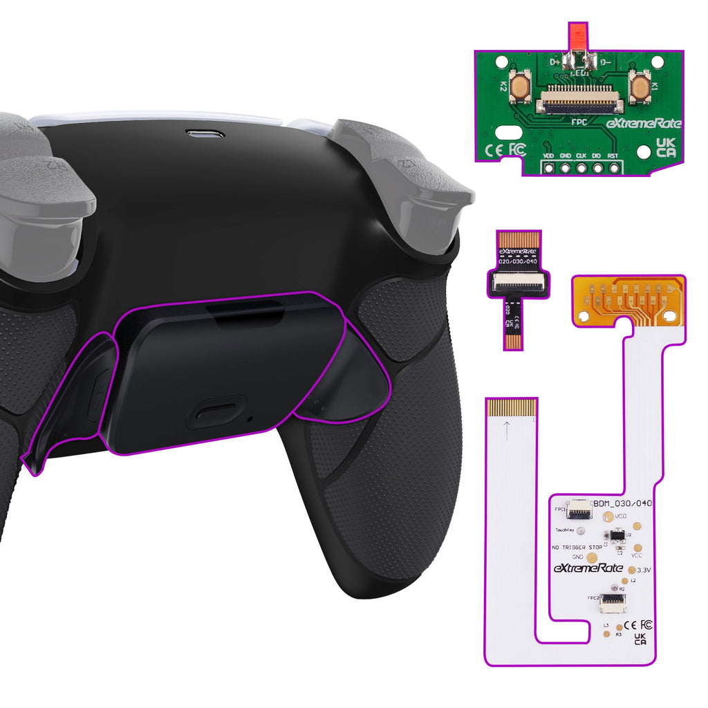 eXtremeRate Remappable RISE V3 Remap Kit for PS5 Controller BDM-030/040/050 - Rubberized Black eXtremeRate