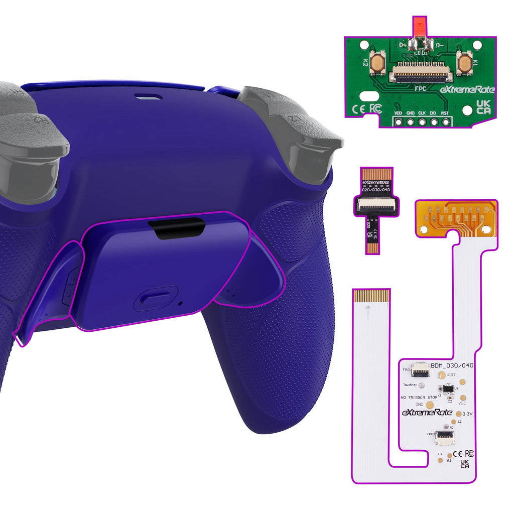 eXtremeRate Remappable RISE V3 Remap Kit for PS5 Controller BDM-030/040/050 - Rubberized Cobalt Blue eXtremeRate
