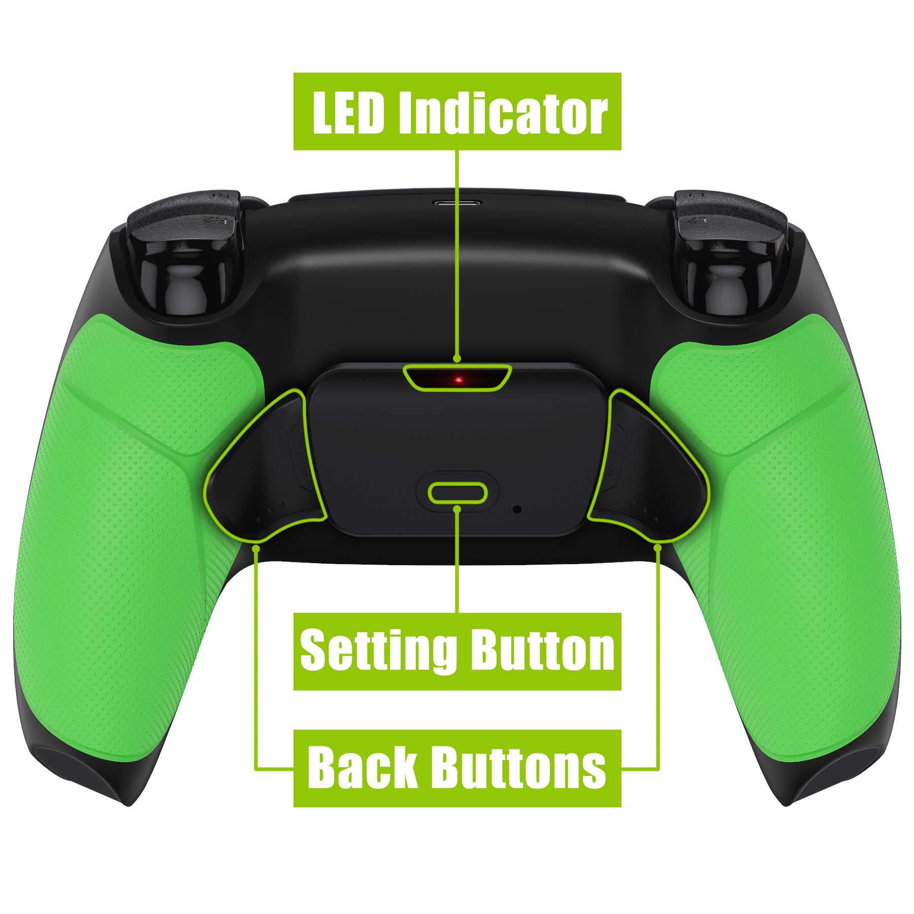eXtremeRate Remappable RISE V3 Remap Kit for PS5 Controller BDM-030/040/050 - Rubberized Green eXtremeRate