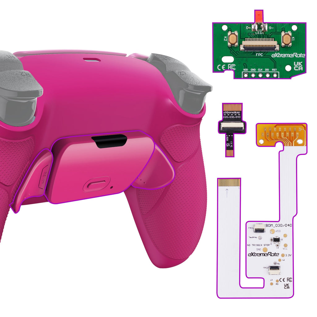 eXtremeRate Remappable RISE V3 Remap Kit for PS5 Controller BDM-030/040/050 - Rubberized Nova Pink eXtremeRate