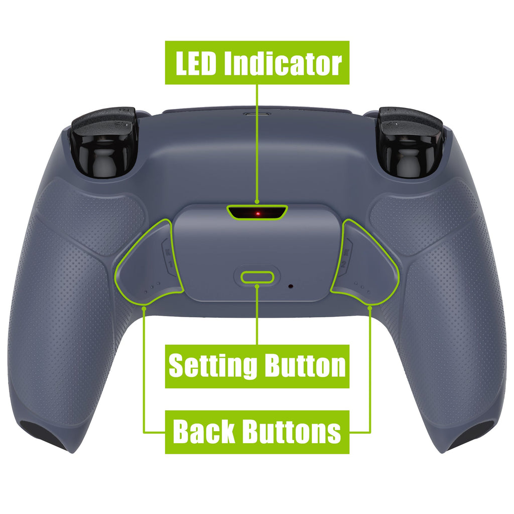 eXtremeRate Remappable RISE V3 Remap Kit for PS5 Controller BDM-030/040/050 - Rubberized Sterling Silver eXtremeRate