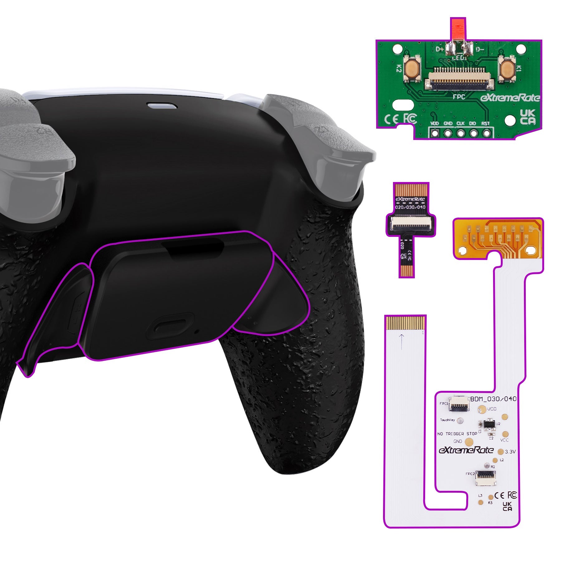 eXtremeRate Remappable RISE V3 Remap Kit for PS5 Controller BDM-030/040/050 - Textured Black eXtremeRate